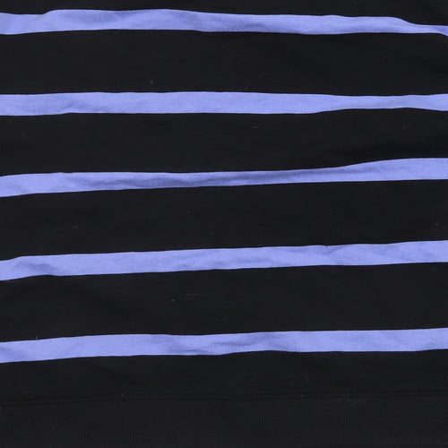 Marks and Spencer Mens Black Striped Cotton Pullover Sweatshirt Size L