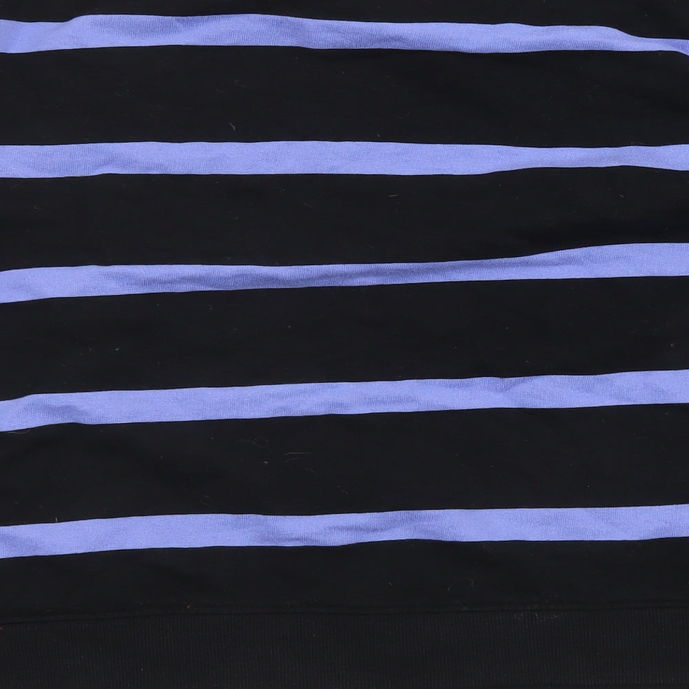 Marks and Spencer Mens Black Striped Cotton Pullover Sweatshirt Size L