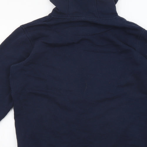 US Polo Assn. Boys Blue Cotton Full Zip Hoodie Size 14-15 Years Zip - Embroidered Logo