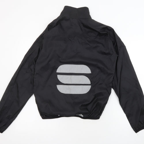 Sportful Mens Black Windbreaker Jacket Size S Zip - Logo