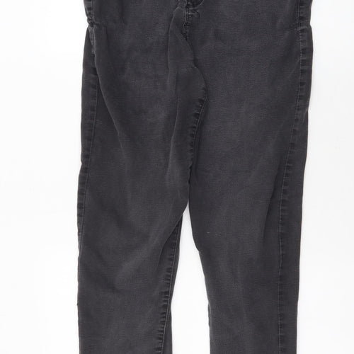 Denim & Co. Womens Black Cotton Straight Jeans Size 16 L26 in Regular Zip