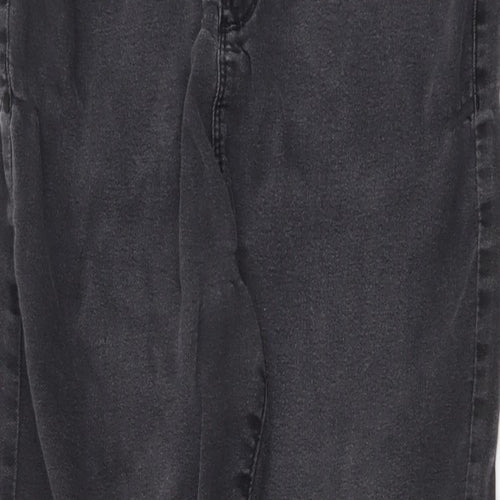 Denim & Co. Womens Black Cotton Straight Jeans Size 16 L26 in Regular Zip