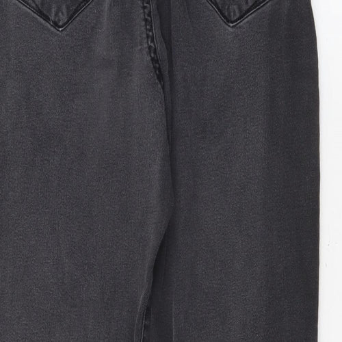 Denim & Co. Womens Black Cotton Straight Jeans Size 16 L26 in Regular Zip