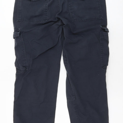 Denim & Co. Mens Blue Cotton Cargo Trousers Size 28 in L28 in Regular Zip