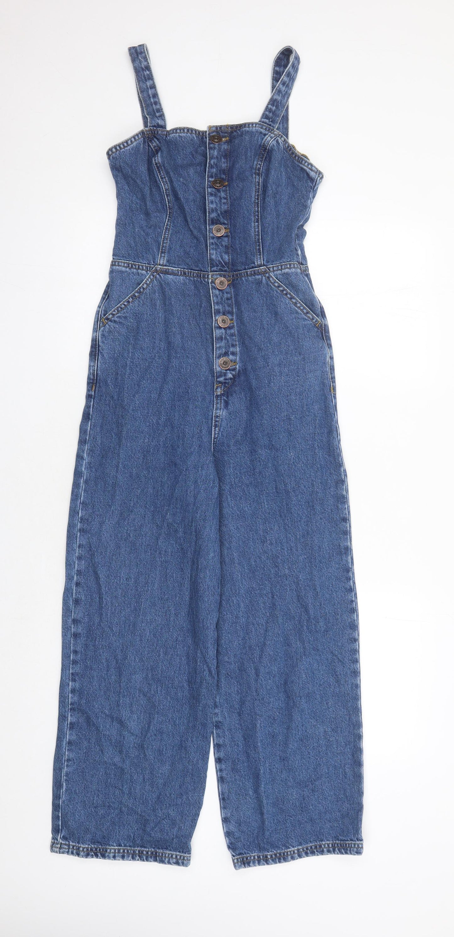 BDG Womens Blue Cotton Dungaree One-Piece Size XS L24 in Button