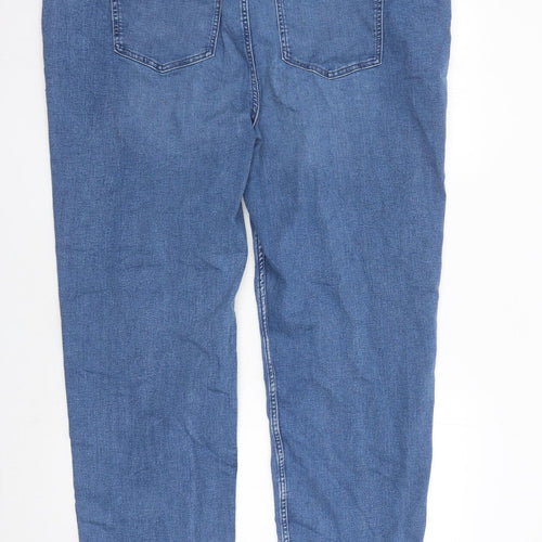 Marks and Spencer Womens Blue Polyester Straight Jeans Size 24 L32 in Regular Zip