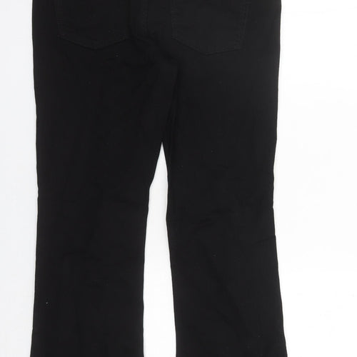 Marks and Spencer Womens Black Cotton Bootcut Jeans Size 12 L30 in Regular Zip