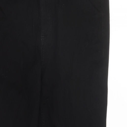 Marks and Spencer Womens Black Cotton Bootcut Jeans Size 12 L30 in Regular Zip