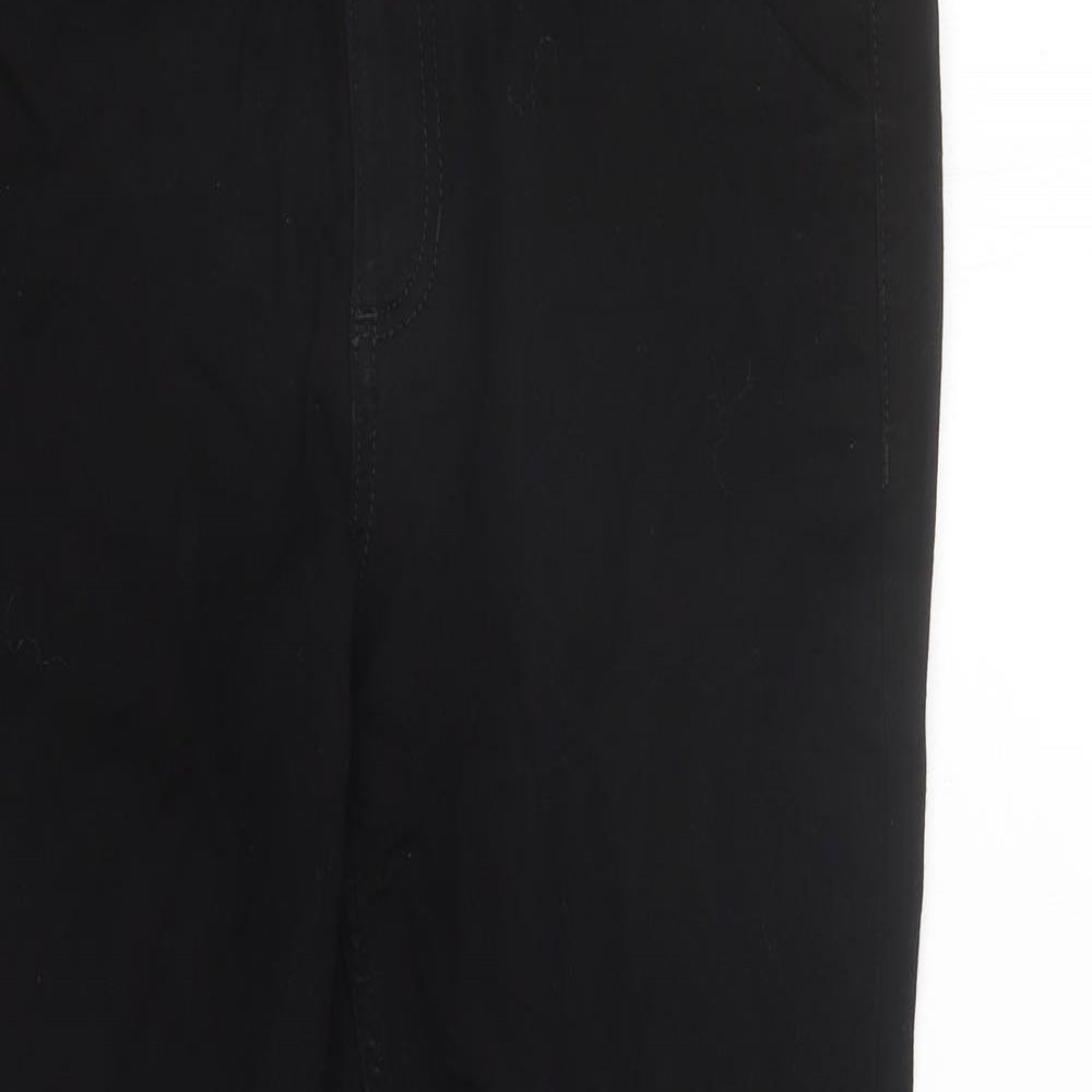 Marks and Spencer Womens Black Cotton Bootcut Jeans Size 12 L30 in Regular Zip