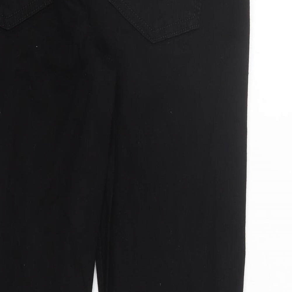 Marks and Spencer Womens Black Cotton Bootcut Jeans Size 12 L30 in Regular Zip