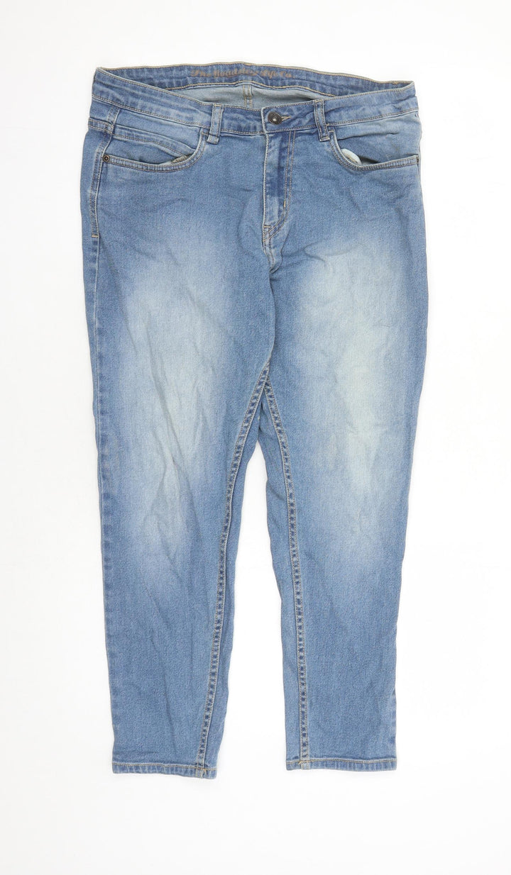 The Roadster Life Mens Blue Cotton Skinny Jeans Size 32 in L25 in Regular Zip