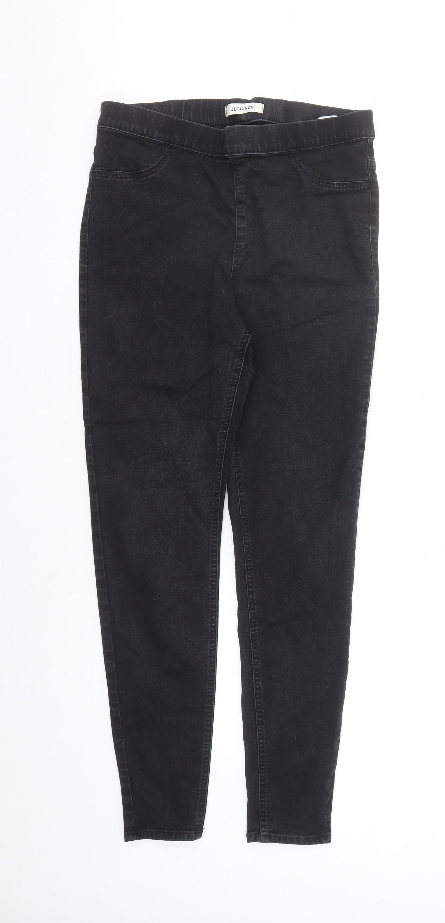 Marks and Spencer Womens Black Cotton Jegging Jeans Size 14 L28 in Regular - Stretch