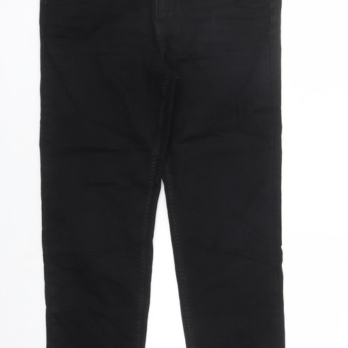 marks and Womens Black Cotton Straight Jeans Size 16 L29 in Regular Zip