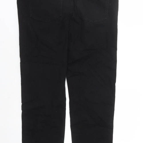 marks and Womens Black Cotton Straight Jeans Size 16 L29 in Regular Zip
