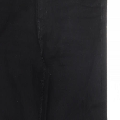 marks and Womens Black Cotton Straight Jeans Size 16 L29 in Regular Zip