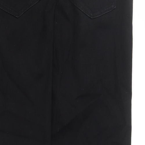 marks and Womens Black Cotton Straight Jeans Size 16 L29 in Regular Zip