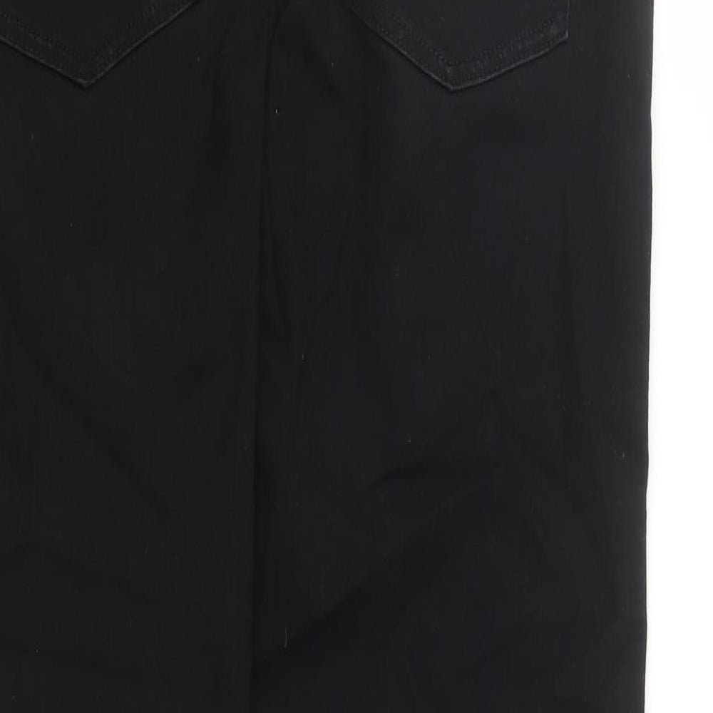marks and Womens Black Cotton Straight Jeans Size 16 L29 in Regular Zip