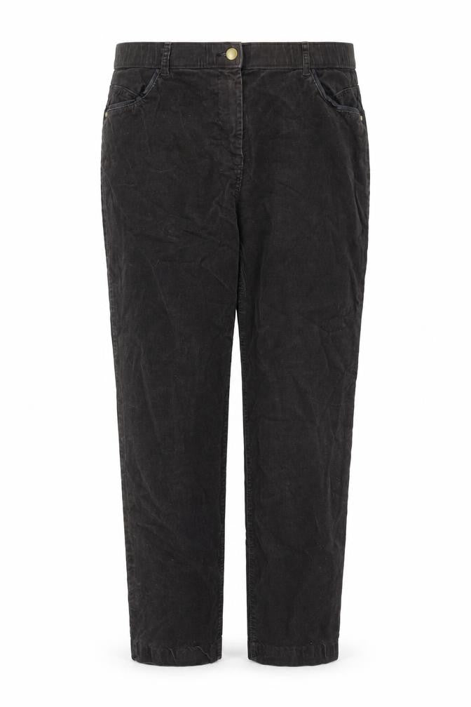 Classic Womens Brown Cotton Trousers Size 12 L26 in Regular Zip