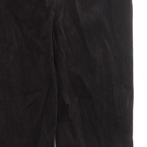 Marks and Spencer Womens Brown Cotton Trousers Size 8 L31 in Regular Zip