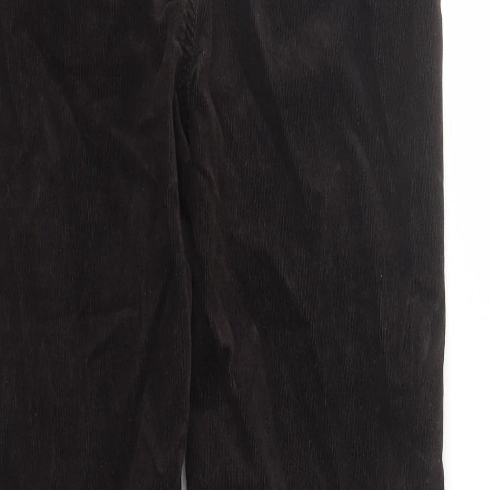 Marks and Spencer Womens Brown Cotton Trousers Size 8 L31 in Regular Zip