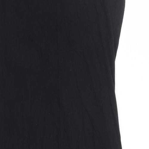 Roman Womens Black Geometric Viscose A-Line Size 10 Round Neck Pullover