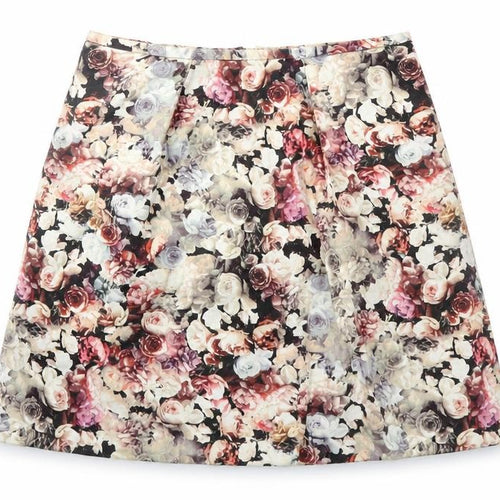 Coast Womens Multicoloured Floral Cotton A-Line Skirt Size 8 Zip - Lined