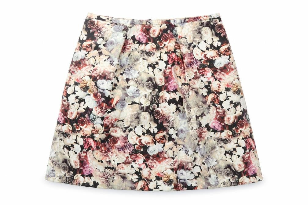 Coast Womens Multicoloured Floral Cotton A-Line Skirt Size 8 Zip - Lined