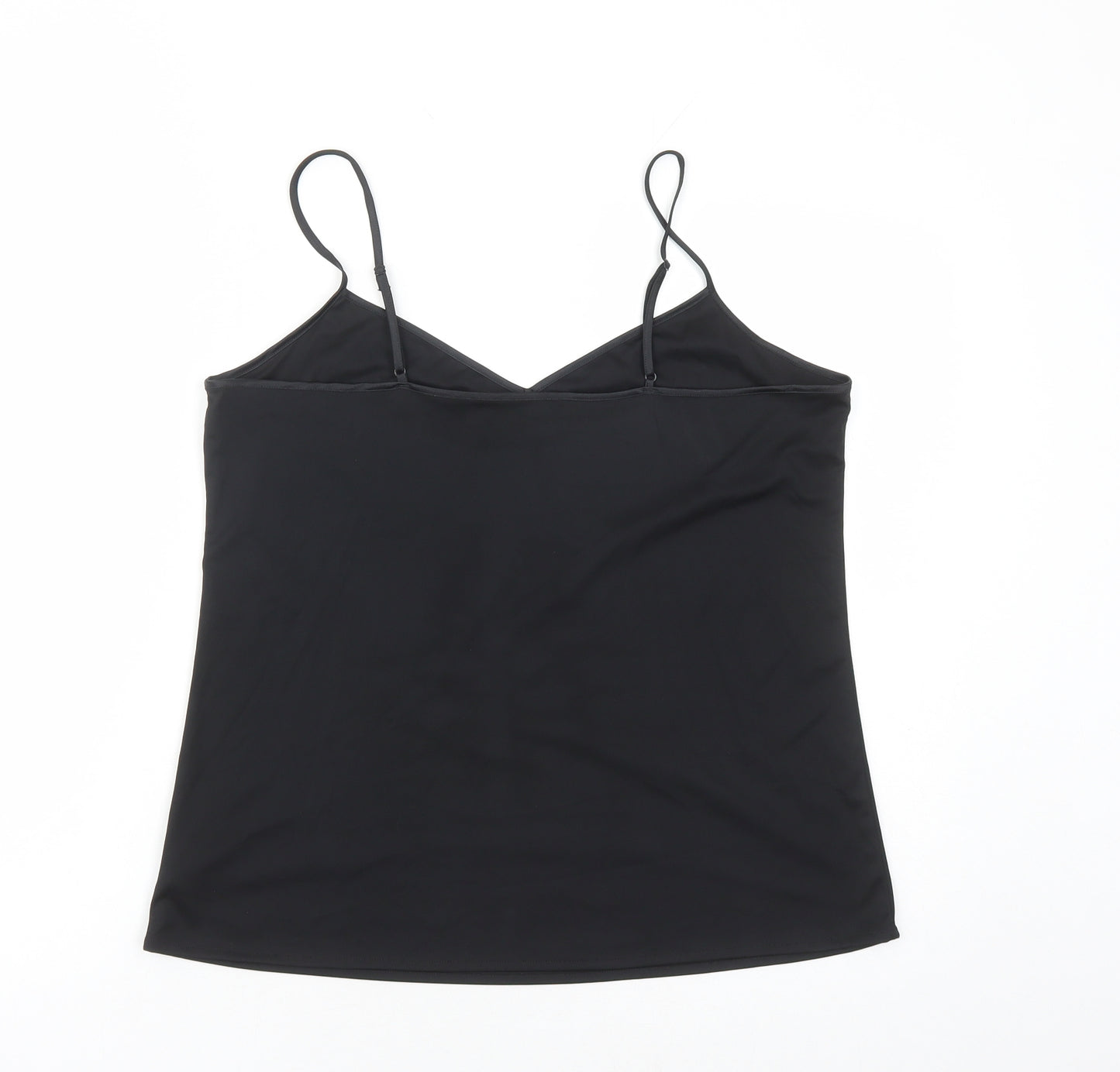 Marks and Spencer Womens Black Polyester Camisole Tank Size 16 V-Neck - Bow Detail