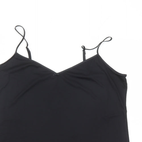 Marks and Spencer Womens Black Polyester Camisole Tank Size 16 V-Neck - Bow Detail