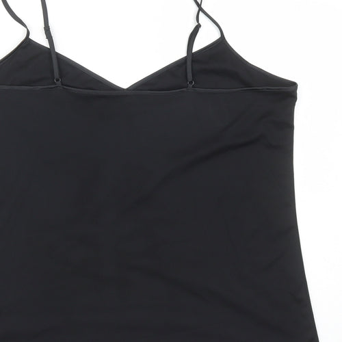 Marks and Spencer Womens Black Polyester Camisole Tank Size 16 V-Neck - Bow Detail