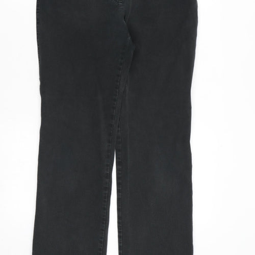 Olsen Womens Grey Cotton Straight Jeans Size 10 L32 in Regular Zip