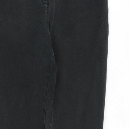 Olsen Womens Grey Cotton Straight Jeans Size 10 L32 in Regular Zip