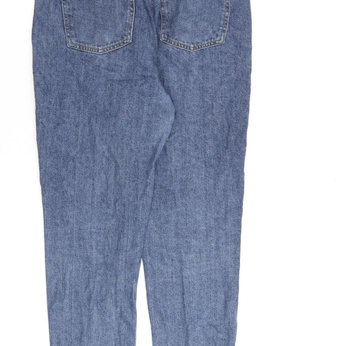 Denim & Co. Womens Blue Cotton Mom Jeans Size 12 L28 in Regular Zip