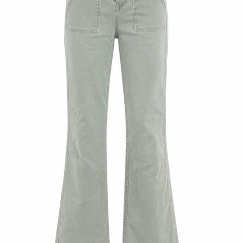 Zara Womens Green Cotton Bootcut Jeans Size 4 L32 in Regular Zip