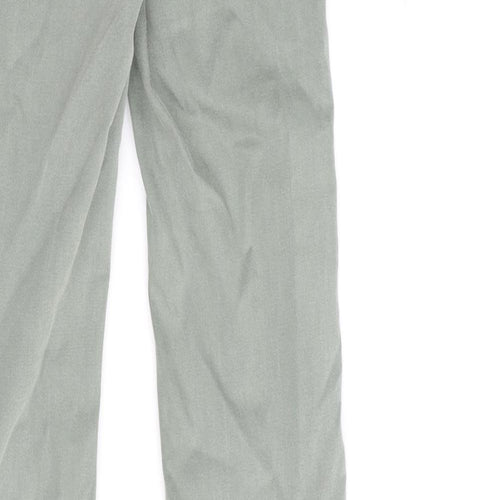 Zara Womens Green Cotton Bootcut Jeans Size 4 L32 in Regular Zip