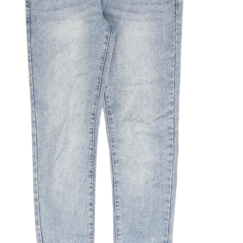 Boohoo Mens Blue Cotton Skinny Jeans Size 30 in L30 in Regular Zip