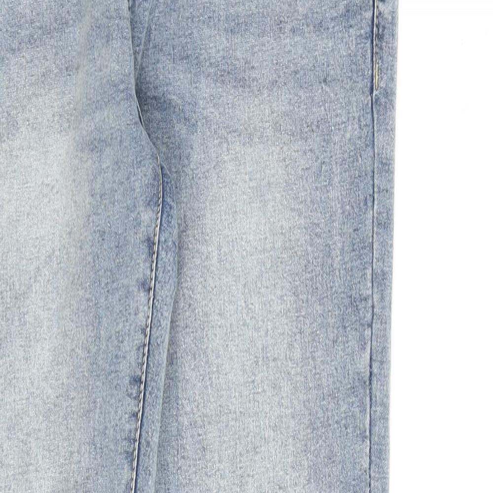 Boohoo Mens Blue Cotton Skinny Jeans Size 30 in L30 in Regular Zip