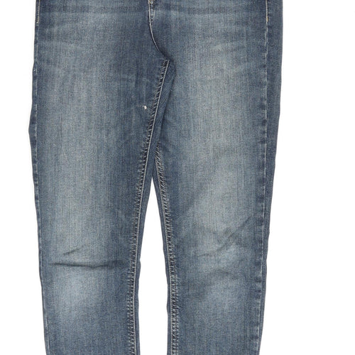 Topshop Womens Blue Cotton Skinny Jeans Size 28 in L30 in Regular Zip
