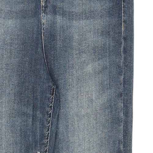 Topshop Womens Blue Cotton Skinny Jeans Size 28 in L30 in Regular Zip