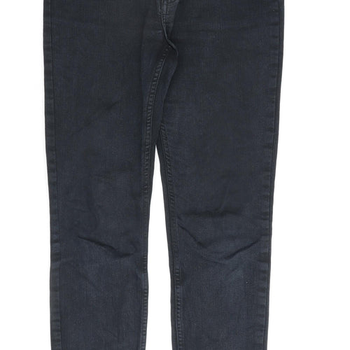 H&M Womens Black Cotton Straight Jeans Size 8 L27 in Regular Zip