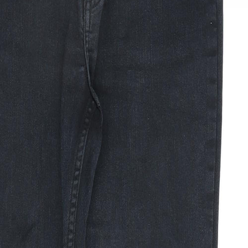H&M Womens Black Cotton Straight Jeans Size 8 L27 in Regular Zip