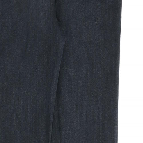 H&M Womens Black Cotton Straight Jeans Size 8 L27 in Regular Zip