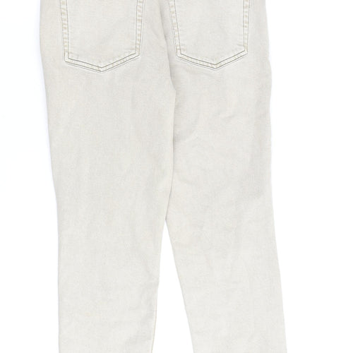 Topshop Womens Beige Cotton Straight Jeans Size 28 in L30 in Regular Zip