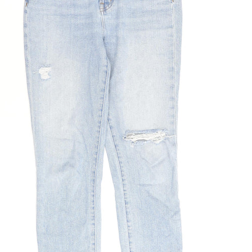 Madewell Womens Blue Cotton Straight Jeans Size 24 in L27 in Regular Zip
