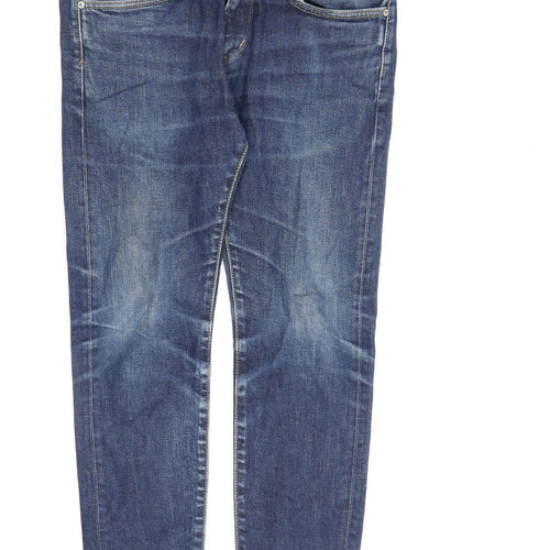 Edwin Mens Blue Cotton Straight Jeans Size 32 in L30 in Regular Zip