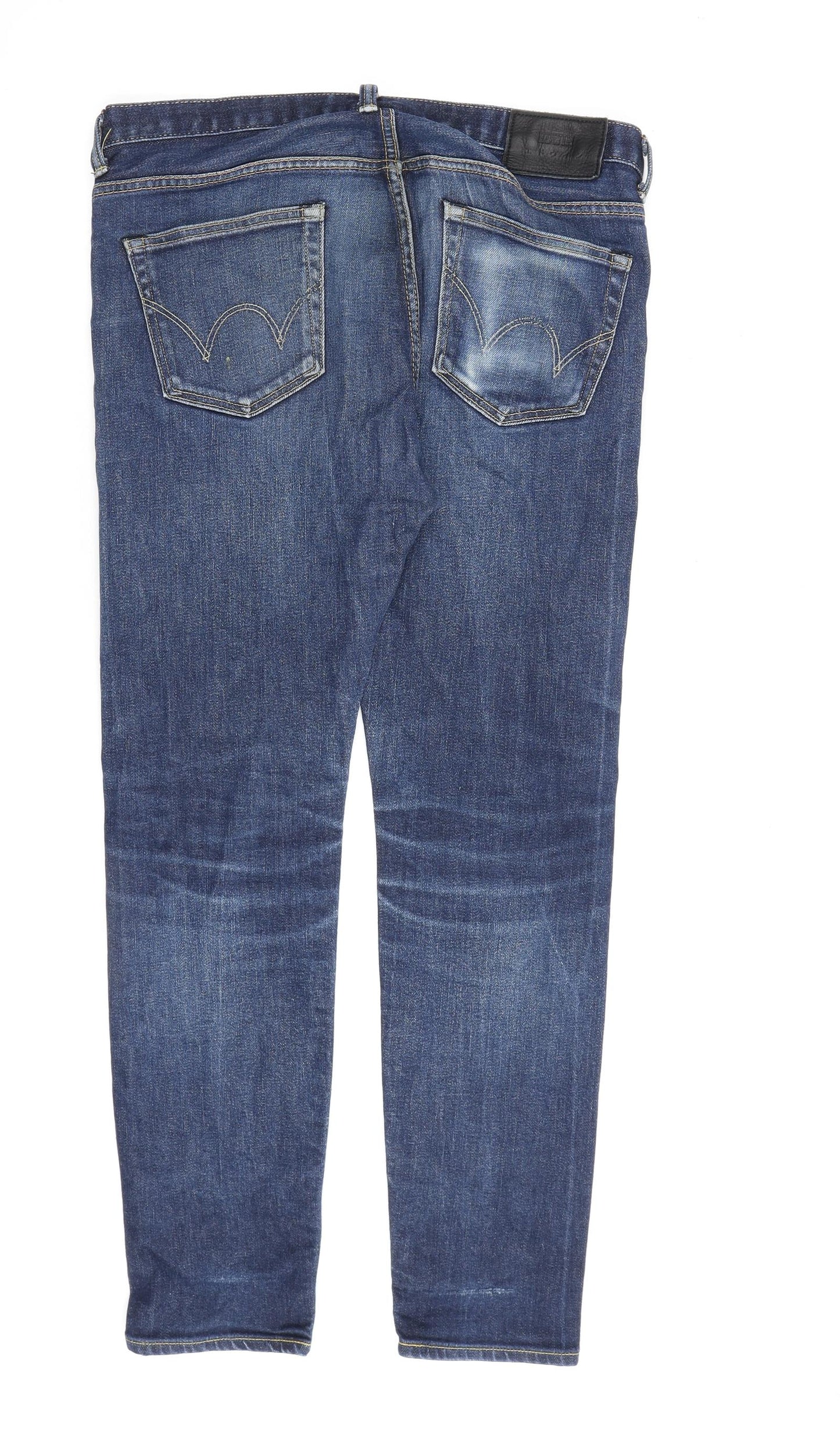 Edwin Mens Blue Cotton Straight Jeans Size 32 in L30 in Regular Zip