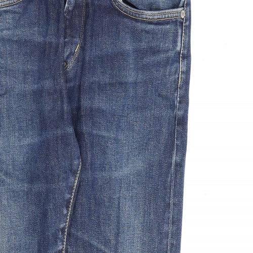 Edwin Mens Blue Cotton Straight Jeans Size 32 in L30 in Regular Zip