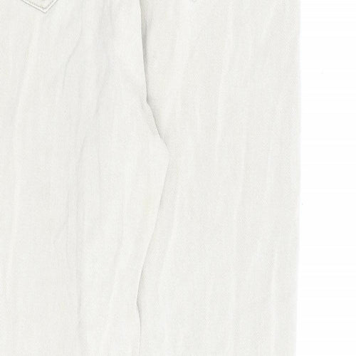 Missguided Womens Beige Cotton Straight Jeans Size 12 L28 in Regular Zip