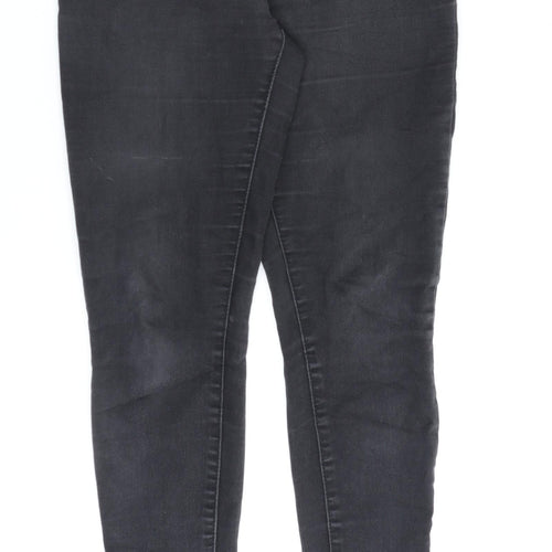 Denim & Co. Womens Grey Cotton Skinny Jeans Size 8 L28 in Regular Zip
