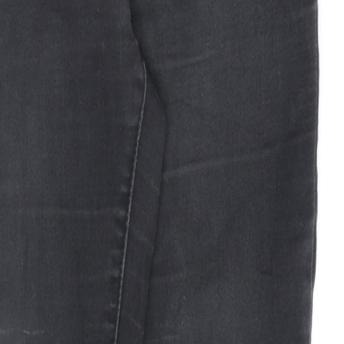 Denim & Co. Womens Grey Cotton Skinny Jeans Size 8 L28 in Regular Zip